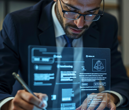 AI resume analysis interface on tablet