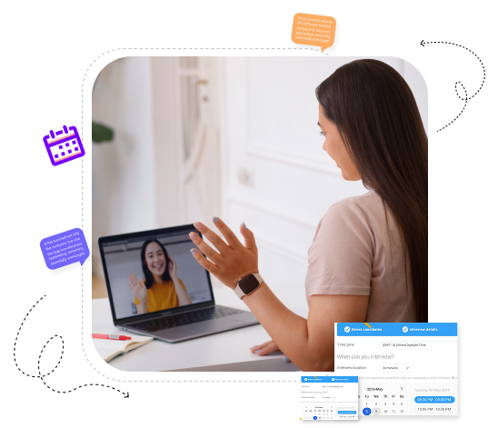Interview scheduling and video conferencing inside Unnanu platform